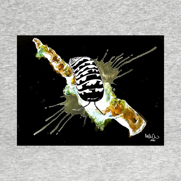 Armadillidium Maculatum "Zebra" Isopod Digitally Edited Watercolor by Gyngr-art